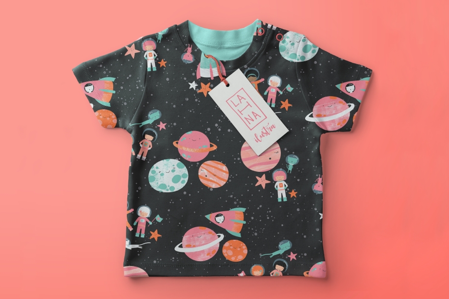 Baby-T-Shirt-Mockup princess astronaut c